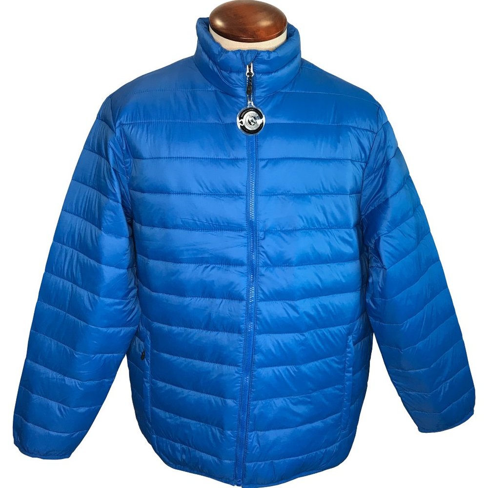 Swiss Tech Performance Gear Men's Packable Puffer Jacket with Peak Technology